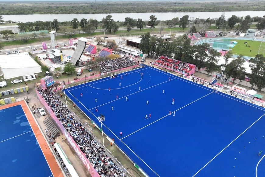 Las Leonas en su último partido de la primera fase ante Perú. Crédito: Fernando Nicola