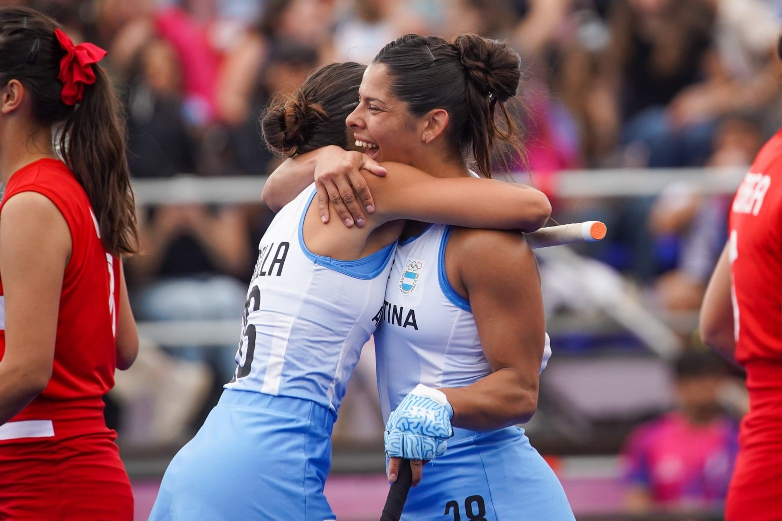 Las Leonas en su último partido de la primera fase ante Perú.