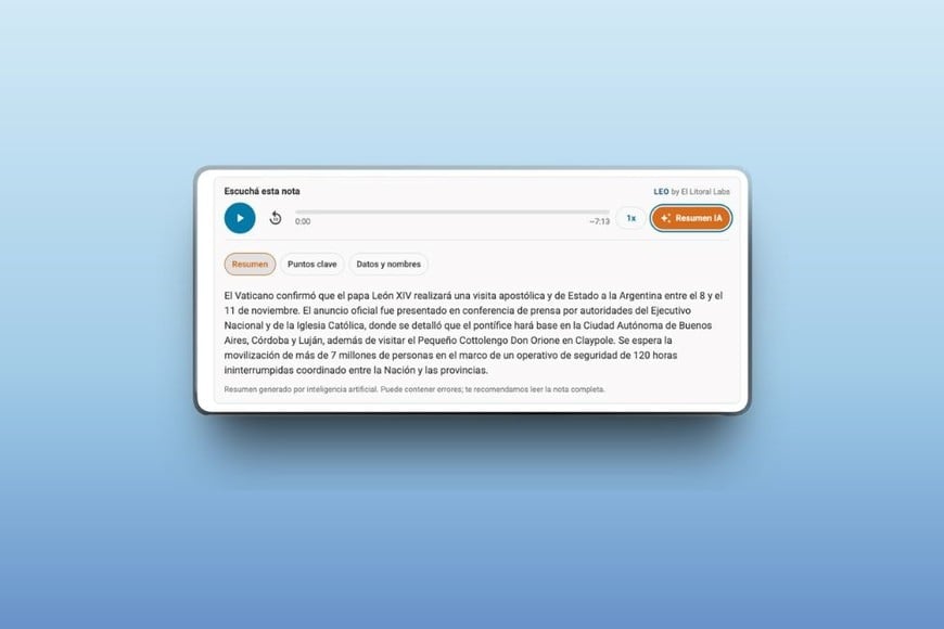 La noticia condensada en un párrafo, sin perder el sentido de la información original.