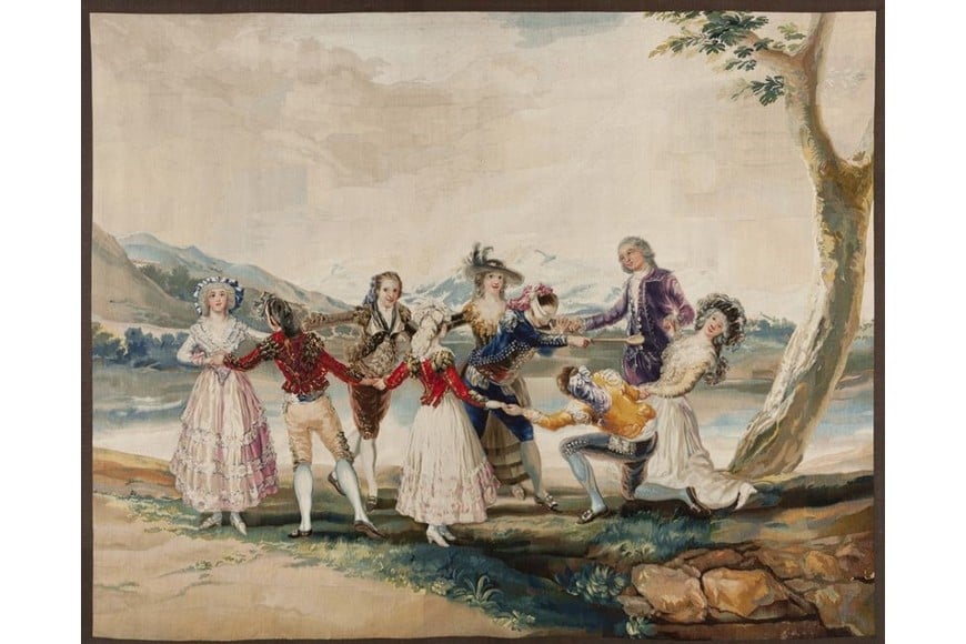 "La gallina ciega", tejido en lana y seda. Foto: Patrimonio Nacional. Colecciones Reales, España