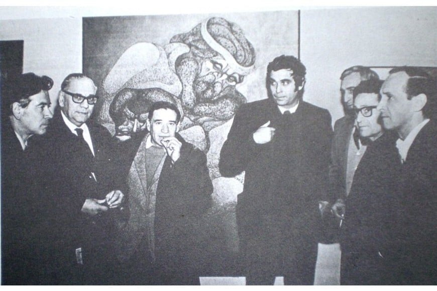 Artistas: Leopoldo Presas, Luis Seoane, Santiago Cogorno, Carlos Alonso, Pedro Pont Verges, Juan Grela y Ricardo Carpani.
