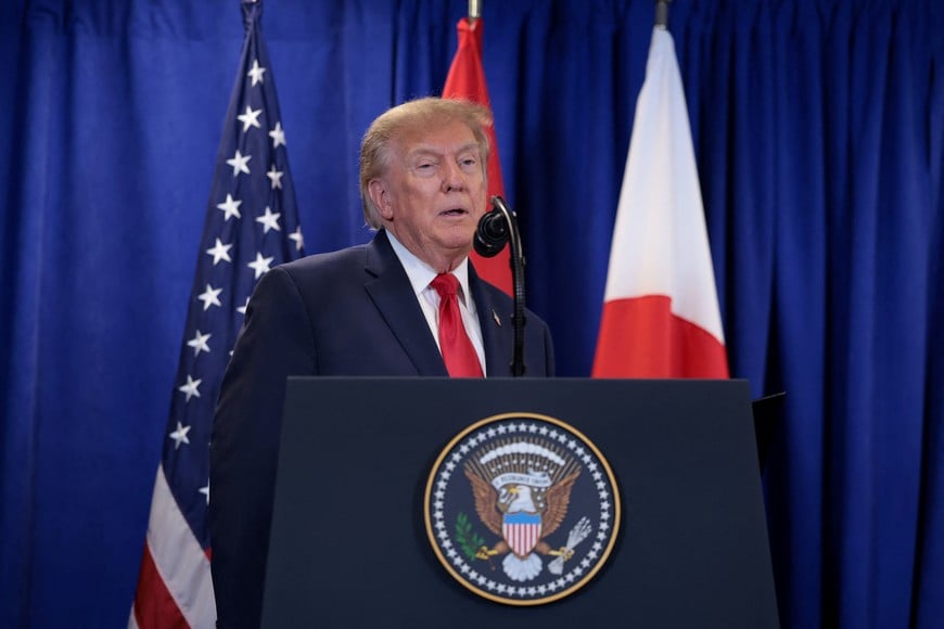 US President Donald Trump speaks as he attends a trilateral signing event with Danish Prime Minister Mette Frederiksen (not pictured) and Greenland Prime Minister Jens-Frederik Nielsen (not pictured), regarding a deal on Greenland's security, during the 81st United Nations General Assembly (UNGA), in New York City, US, September 22, 2026. REUTERS/Kylie Cooper