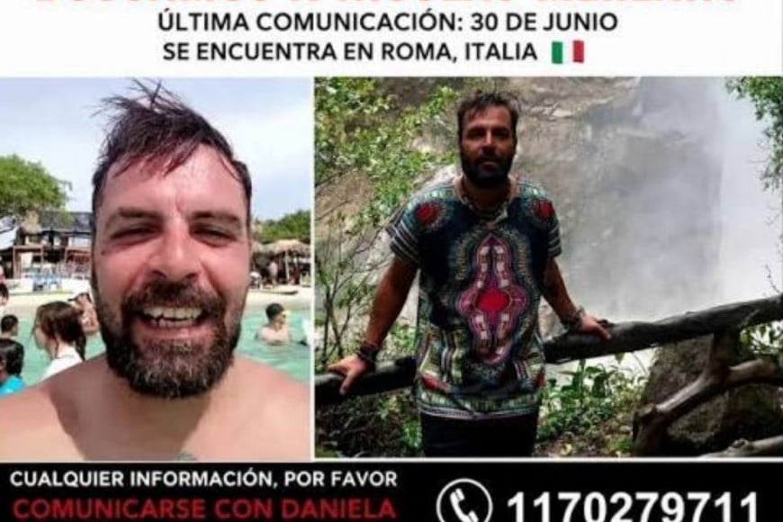 Nicolás Merlano, el argentino buscado en Italia.