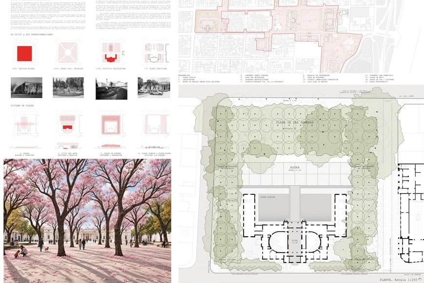 Sombra y agua. El proyecto ganador para transformar la Plaza Italia. Gentilez.