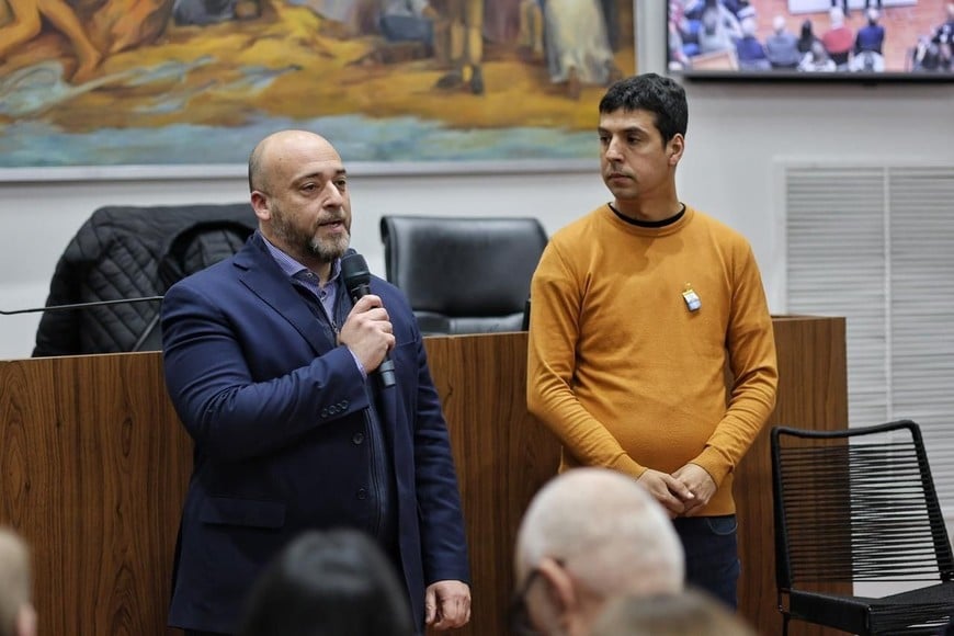 El presidente del Concejo, Sergio Basile, y el concejal Julián Martínez. Gentileza