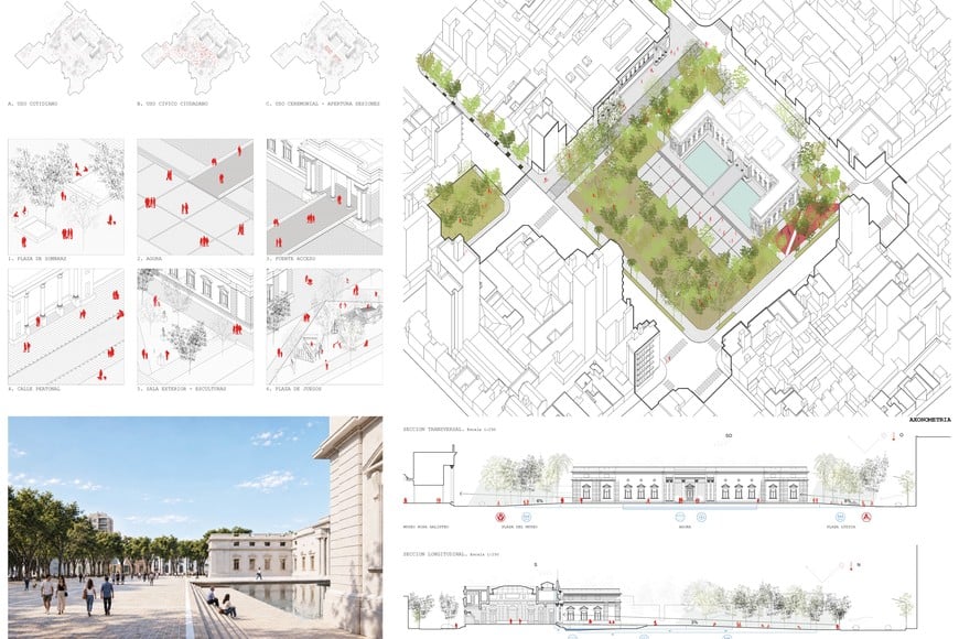 Sombra y agua. El proyecto ganador para transformar la Plaza Italia. Gentilez.