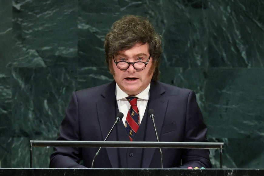 La definición de Milei se inscribe en el discurso que el mandatario viene desarrollando durante su gira internacional Créditos:  REUTERS/CAITLIN OCHS