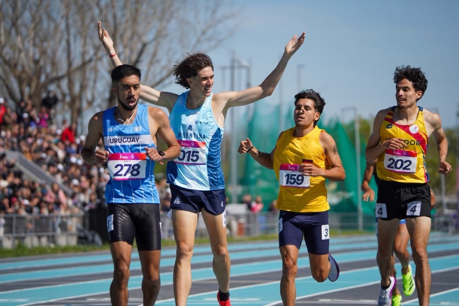 Final de los 1.500 metros masculinos de los Juegos Suramericanos Santa Fe 2026