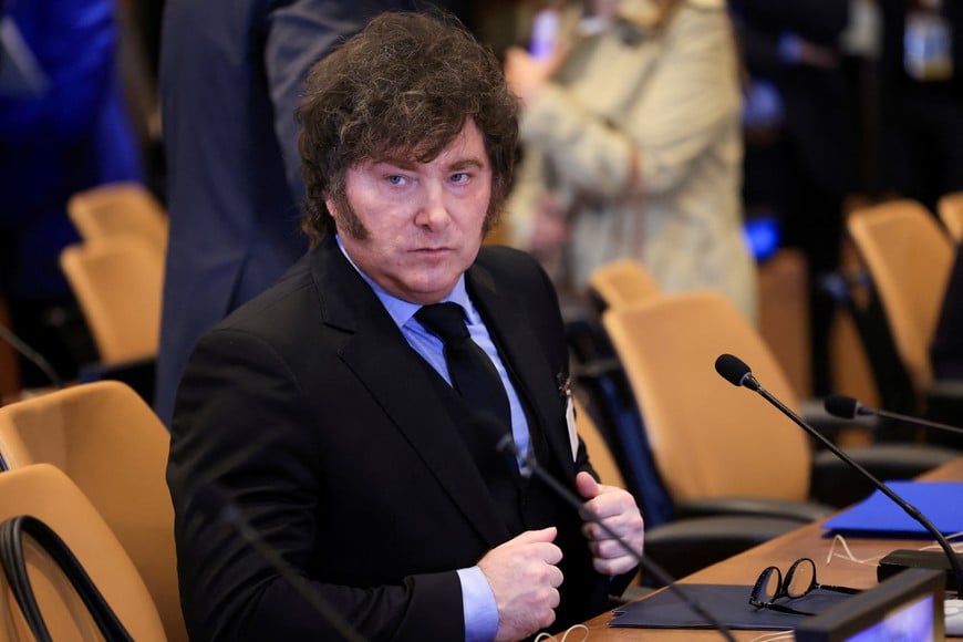 Argentina's President Javier Milei attends a meeting of the multinational political and security coalition "Shield of the Americas" on the sidelines of the 81st United Nations General Assembly in New York, US, September 22, 2026. Charly Triballeau/Pool via REUTERS