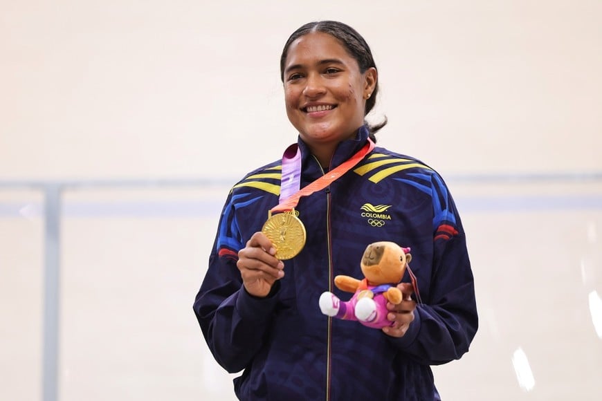 La colombiana celebró su segundo oro en los Juegos Suramericanos Santa Fe 2026.