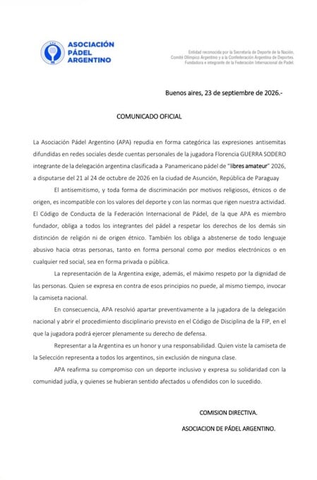 El comunicado.