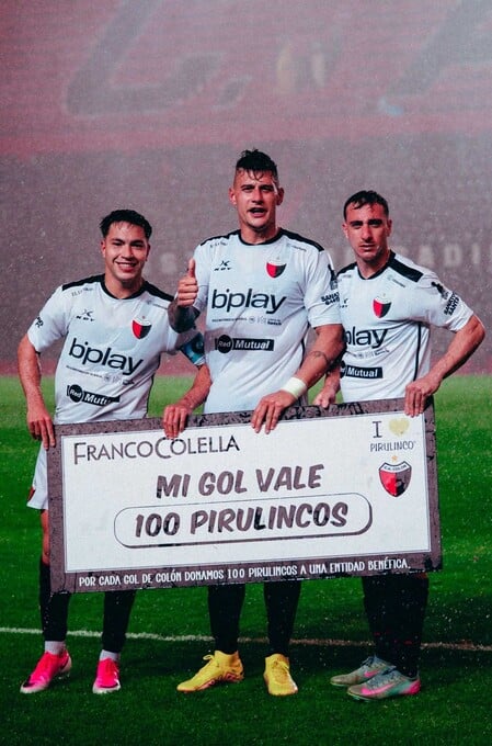 Los goleadores de Colón y el vale.