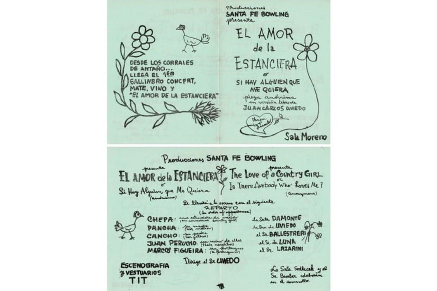 Programa de mano de "El amor de la estanciera", obra dirigida por Juan Carlos Uviedo, 1975. Foto: Museo Rosa Galisteo