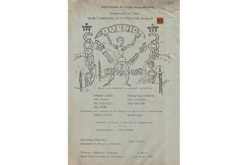Programa de mano de comunión dirigida por Uviedo. Foto: Museo Rosa Galisteo