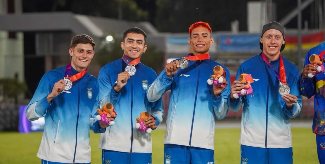 La posta 4x400 masculina de Argentina finalizó segunda y sumó medalla en los Suramericanos