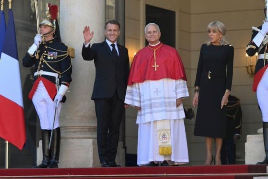El papa León y el presidente francés Emmanuel Macron Créditos: Vatican News