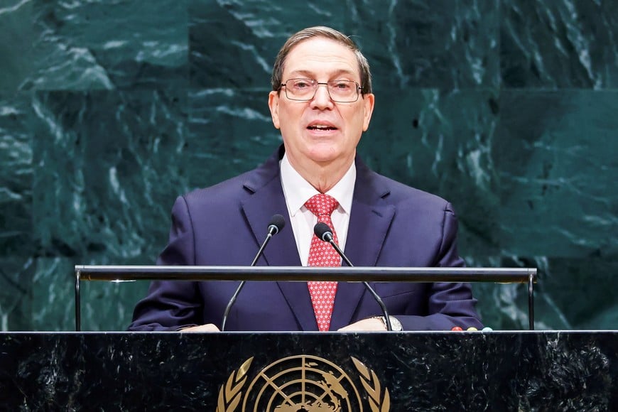 Cuban Foreign Minister Bruno Rodriguez Parrilla addresses the 81st United Nations General Assembly at UN headquarters in New York City, US, September 26, 2026. REUTERS/Eduardo Munoz