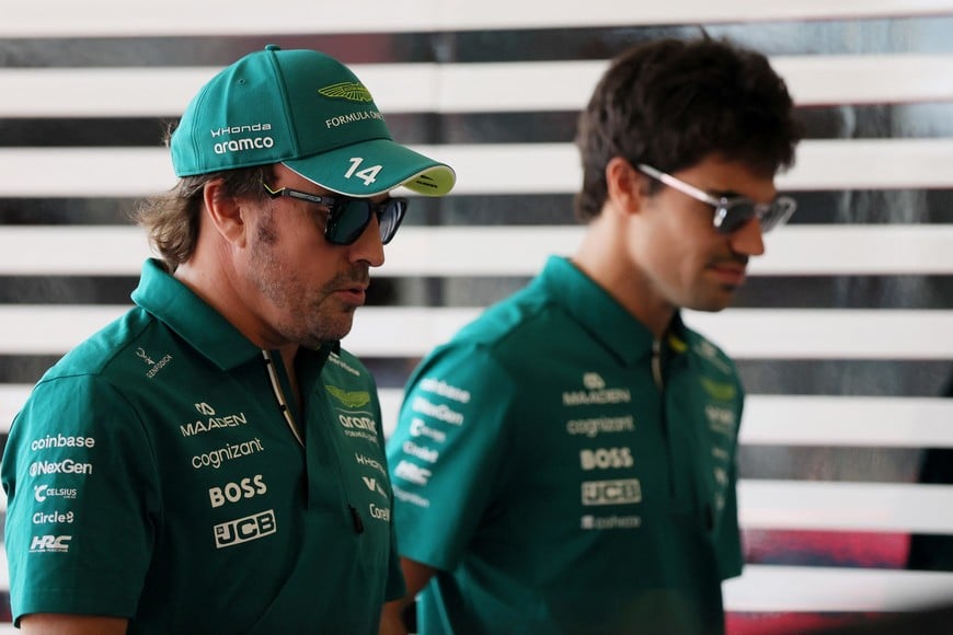 Formula One F1 - Azerbaijan Grand Prix - Baku City Circuit, Baku, Azerbaijan - September 26, 2026
Aston Martin's Fernando Alonso and Lance Stroll ahead of the race REUTERS/Ramil Sitdikov