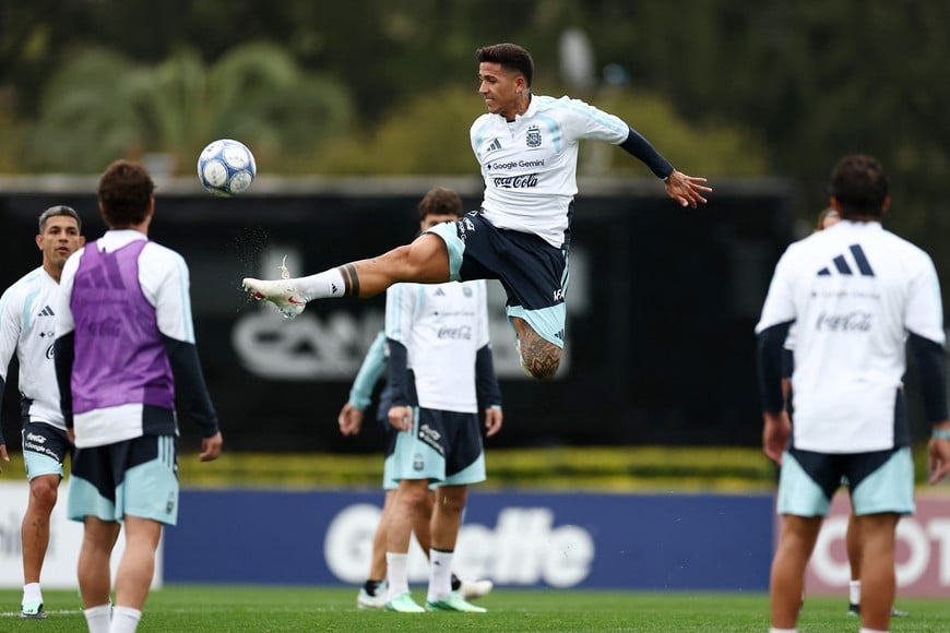 Soccer Football - International Friendly - Argentina Training - Ezeiza Training Complex, Buenos Aires, Argentina - September 28, 2026
Argentina's Enzo Fernandez during training REUTERS/Agustin Marcarian