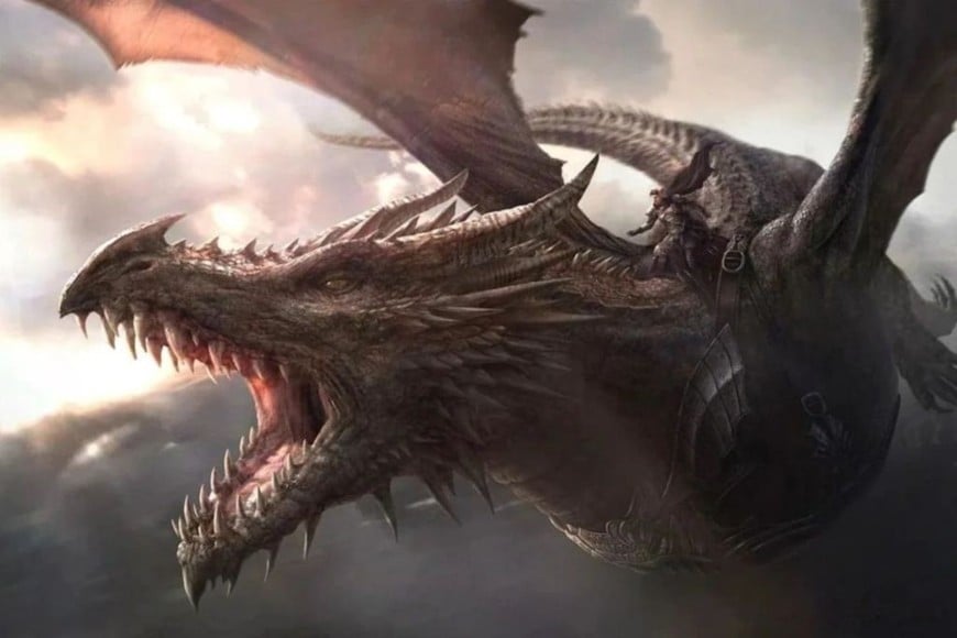 Aegon montando a Balerion, el Terror Negro. Ilustración: Jordi González