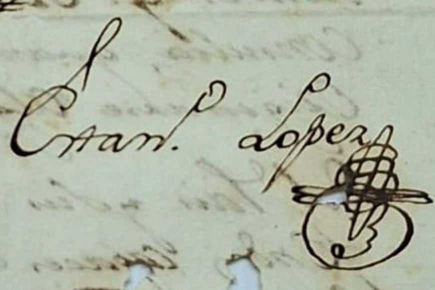 La firma del brigadier. Foto: Gentileza Asociación de Amigos del Museo Histórico Provincial