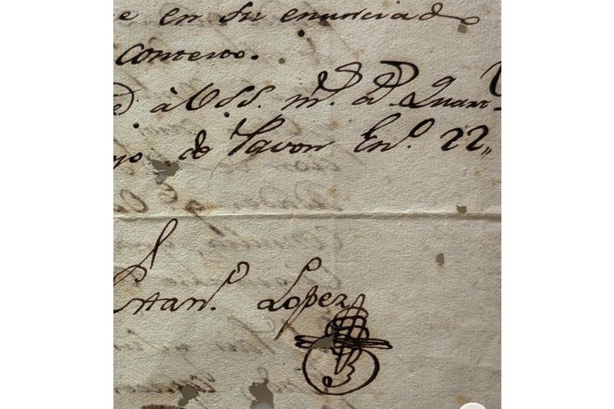 Un detalle de la carta. Foto: Gentileza Asociación de Amigos del Museo Histórico Provincial