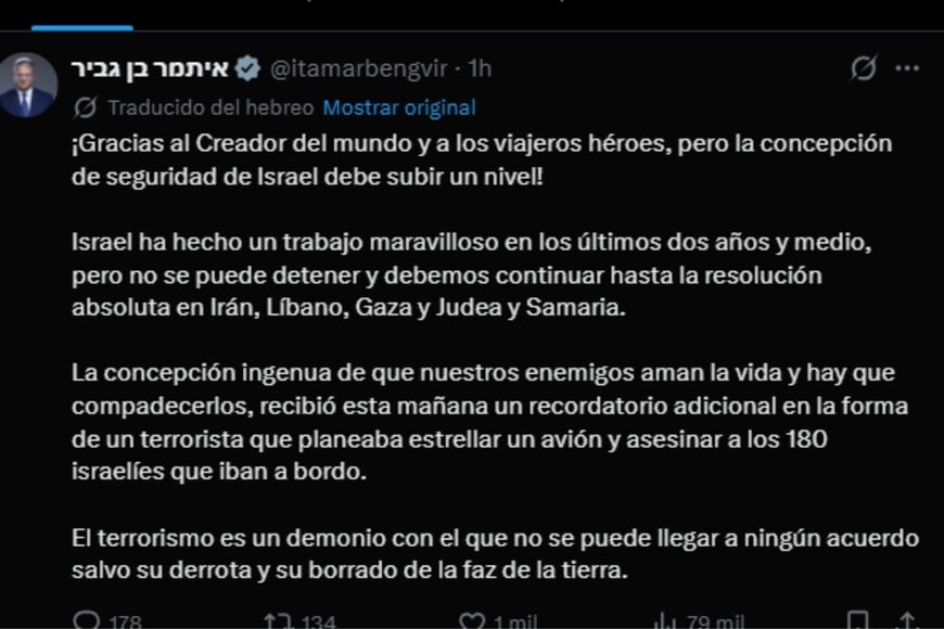 Dichos del Ministro de Seguridad en sus redes