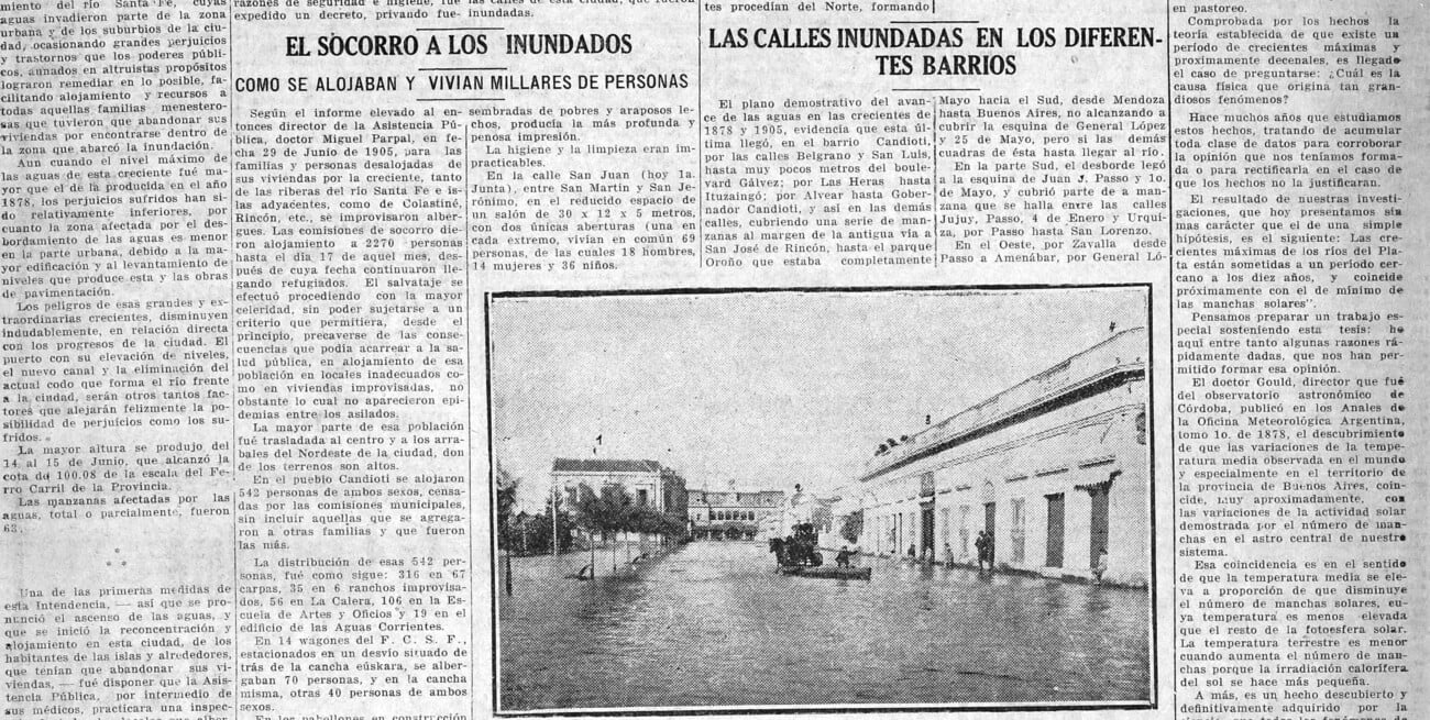 Un recorte de 1925, que habla de la inundación de 1905.
