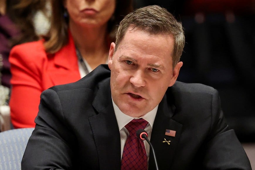 United States Ambassador to the United Nations Mike Waltz speaks during a UN Security Council meeting on U.S. strikes and the capture of Venezuelan President Nicolas Maduro and his wife, Cilia Flores, at the United Nations headquarters in New York, U.S., January 5, 2026. REUTERS/Brendan McDermid