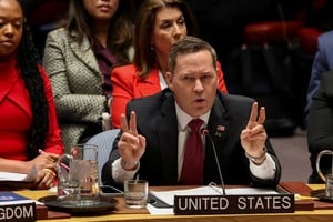 El embajdor de EEUU, Mike Waltz, este jueves en la asamblea de la ONU.
