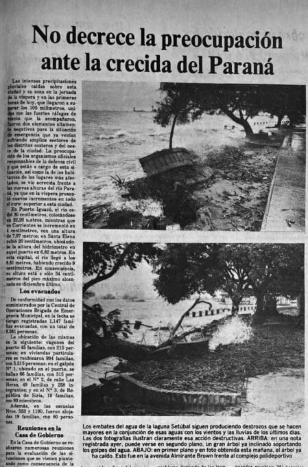 En 1983, la crecida hizo estragos. El Litoral siguió los hechos bien de cerca.