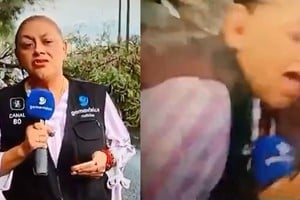 En las imágenes captadas por la propia cámara de televisión se observa cómo la camioneta realizó un giro sobre la calzada e impactó directamente contra la cronista y el camarógrafo.