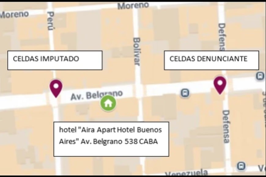 El Aira Apart Hotel, donde se alojó Moyano durante varios días.