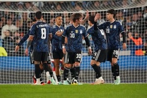 La Scaloneta festejó 7 goles, algo poco frecuente. Foto: Fernando Nicola