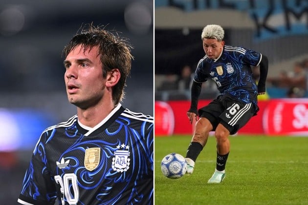 Franco Mastantuono y Gianluca Prestianni, candidatos al mejor jugador joven de Europa. Crédito: Reuters y Fernando Nicola/El Litoral