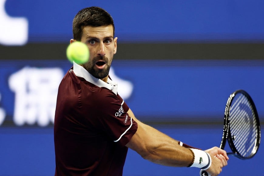 Tennis - China Open - National Tennis Center, Beijing, China - October 4, 2026
Serbia's Novak Djokovic in action during his quarterfinal match against Germany's Alexander Zverev REUTERS/Tingshu Wang