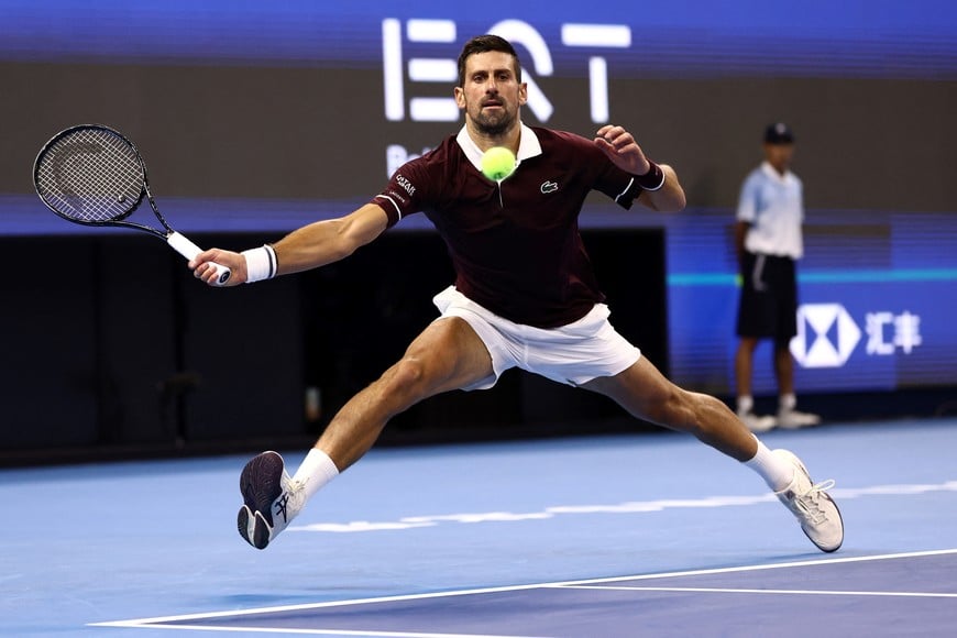 Tennis - China Open - National Tennis Center, Beijing, China - October 5, 2026
Serbia's Novak Djokovic in action during his semi final match against Russia's Daniil Medvedev REUTERS/Tingshu Wang
