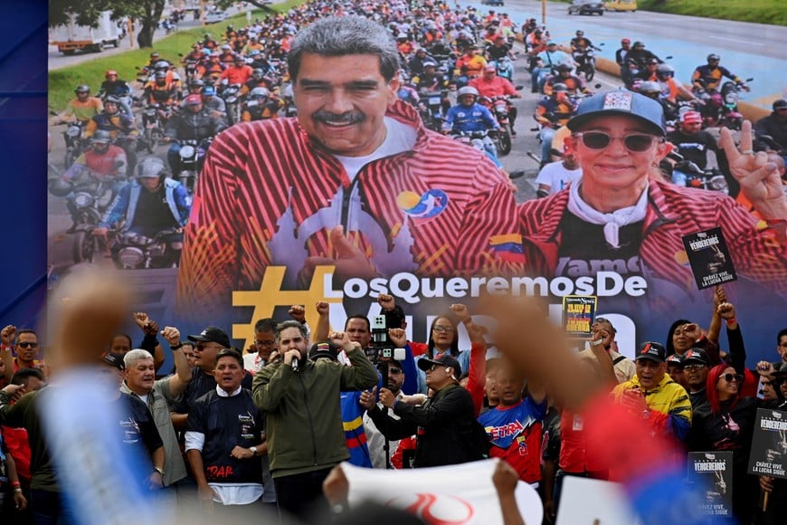 Nicolas Maduro Guerra, son of captured President Nicolas Maduro and his wife Cilia Flores, speaks at a march organized by Venezuelan transport workers, over a week after the U.S. launched a strike on the country, in Caracas, Venezuela January 13, 2026. REUTERS/Maxwell Briceno