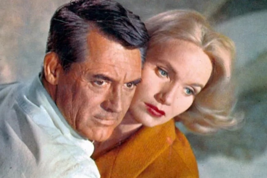 Cary Grant y Eva Marie Saint en “North by Northwest”, 1959. Getty