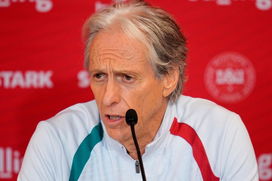 Soccer Football - UEFA Nations League - Portugal Press Conference - Copenhagen, Denmark - September 30, 2026
Portugal coach Jorge Jesus during the press conference
Liselotte Sabroe/Ritzau Scanpix via REUTERS
ATTENTION EDITORS - THIS IMAGE WAS PROVIDED BY A THIRD PARTY. DENMARK OUT. NO COMMERCIAL OR EDITORIAL SALES IN DENMARK.