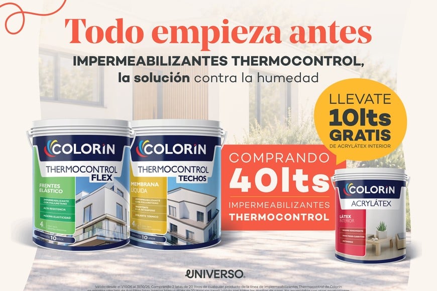 Universo comercializa la línea Colorín Thermocontrol para impermeabilizar.