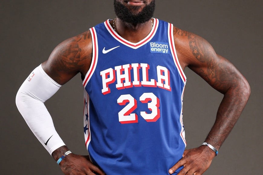 Sep 28, 2026; Camden, NJ, USA; Philadelphia 76ers LeBron James poses for a photo during media day. Mandatory Credit: Bill Streicher-Imagn Images     TPX IMAGES OF THE DAY