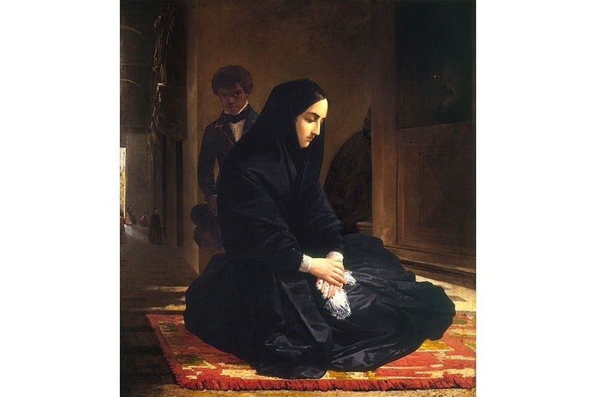 "Porteña en el templo". Foto: Museo Nacional de Bellas Artes de Chile