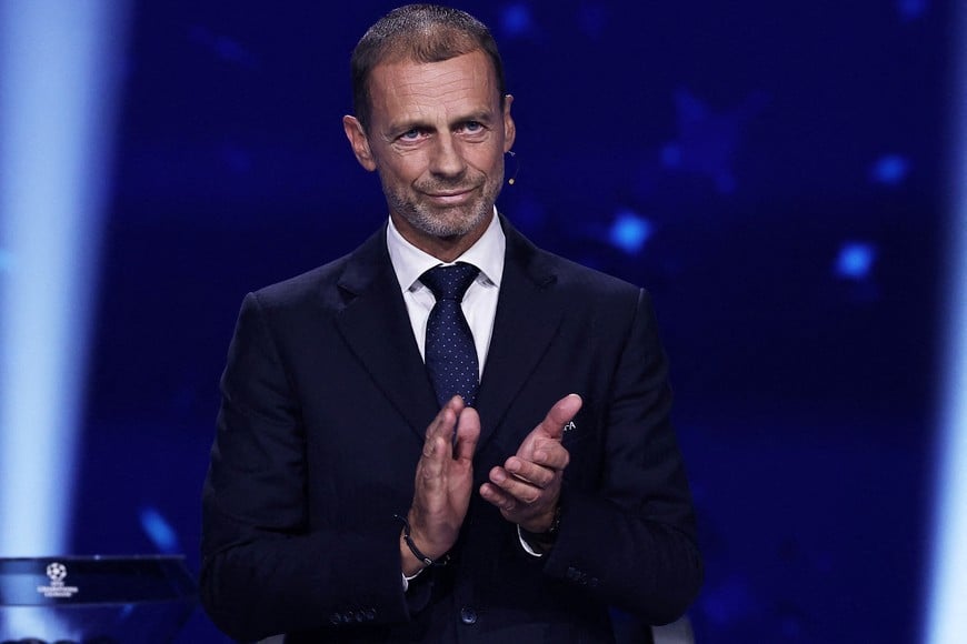 FILE PHOTO: Soccer Football - UEFA Champions League - League Phase Draw - Grimaldi Forum, Monaco - August 27, 2026
UEFA president Aleksander Ceferin ahead of the league phase draw REUTERS/Manon Cruz/File Photo