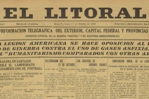 La tapa de la edición del 11 de octubre de 2026 de diario El Litoral (detalle).
