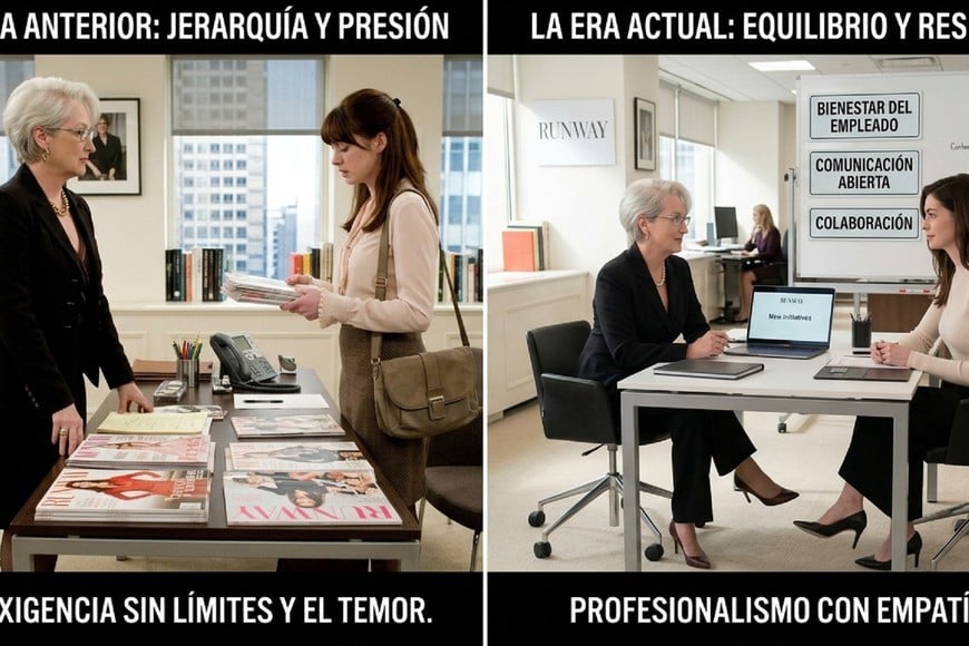 El antes y el después en las relaciones laborales, con el ejemplo de un clásico de época: la relación entre Miranda y Andy.