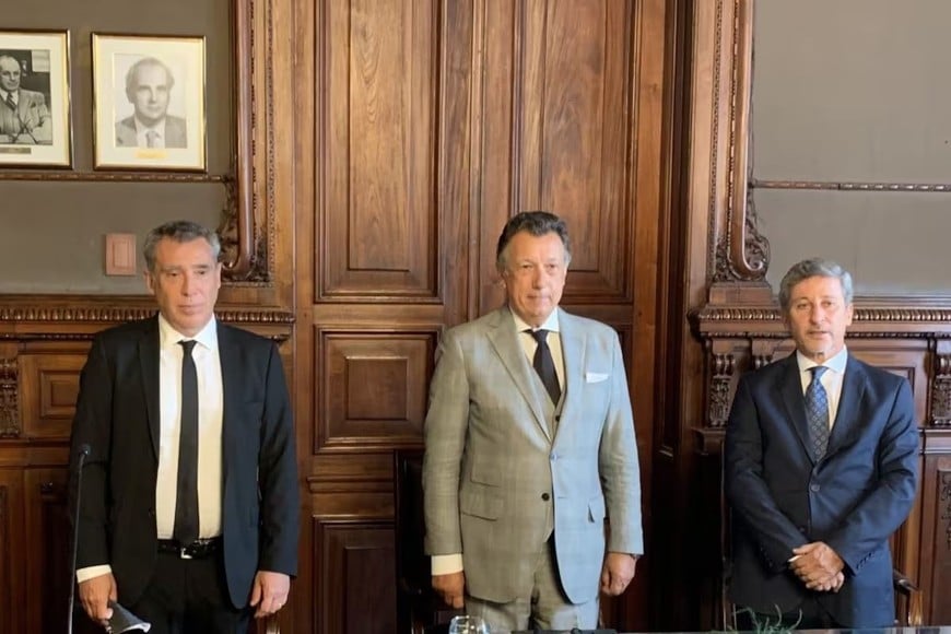Los jueces de la Cámara Nacional Electoral Santiago Corcuera, Alberto Dalla Vía y Daniel Bejas.
Archivo El Litoral
