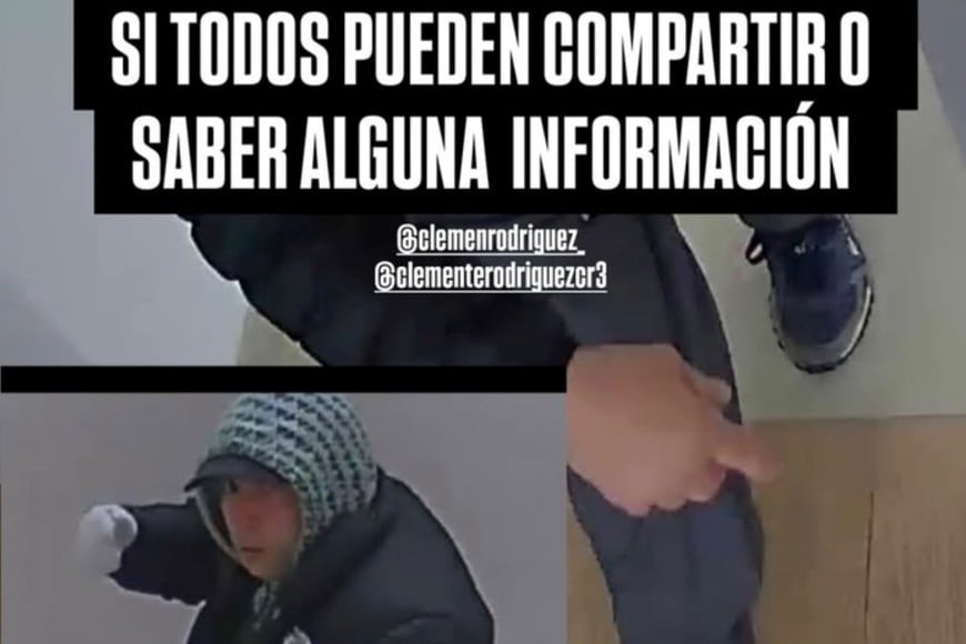 La familia de Clemente difundió las capturas de las cámaras.