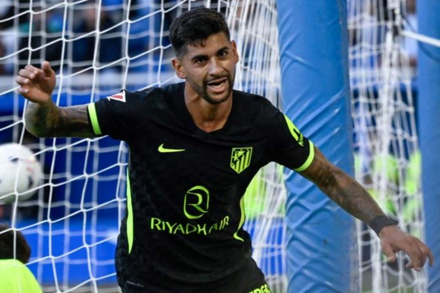 Romero festeja el gol "Colchonero".