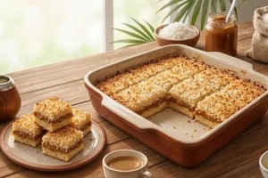 Cuadraditos de coco y dulce de leche son una opción para quienes buscan algo dulce, casero y rendidor.